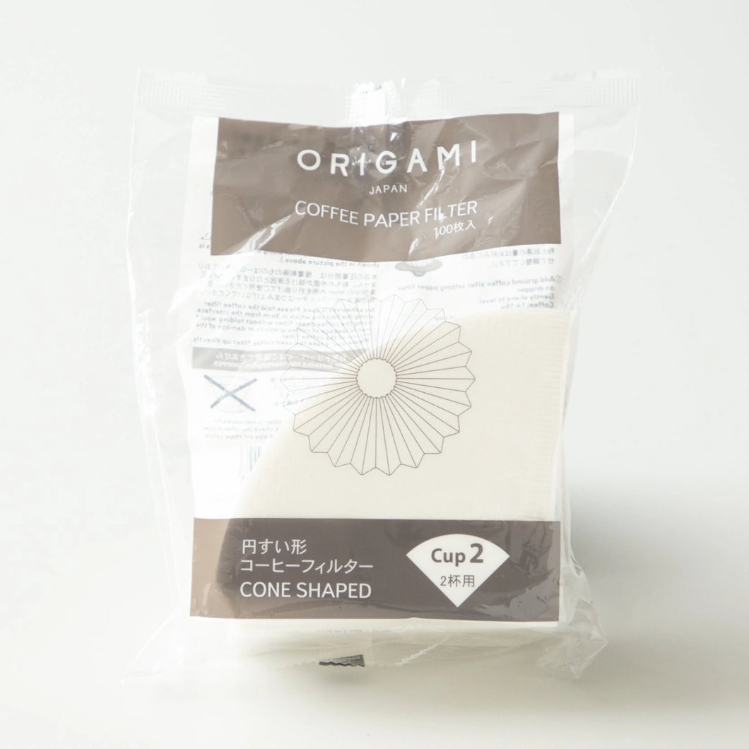 Origami Filterpapier Cup 2, für Origami Dripper S, Vorderseite der Verpackung