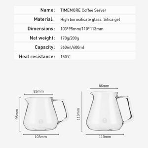 Timemore Kanne Coffee Server 360ml vs. 600ml