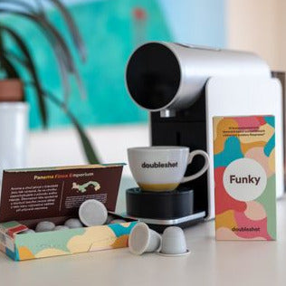 Doubleshot Funky Kaffeekapseln mit Morning Kapselmaschine