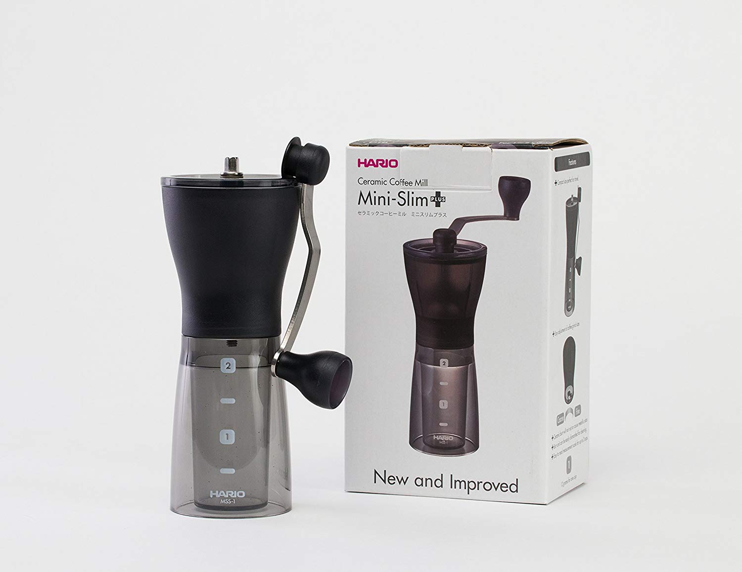 Mini Slim Plus Kaffeemühle mit Verpackung