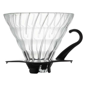 Hario Handfilter Glass Coffee Dripper V60 Größe 01, Black