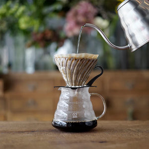 Hario Handfilter Glass Coffee Dripper V60 Größe 01, Black